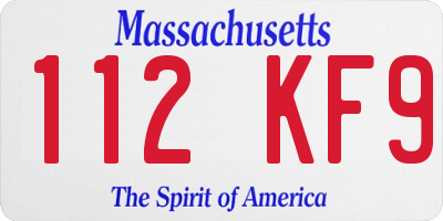 MA license plate 112KF9