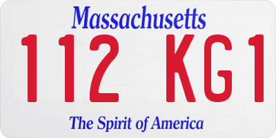 MA license plate 112KG1