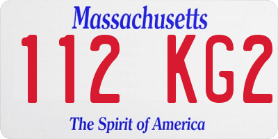MA license plate 112KG2