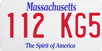 MA license plate 112KG5