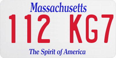 MA license plate 112KG7
