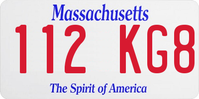 MA license plate 112KG8