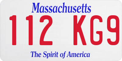 MA license plate 112KG9