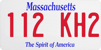 MA license plate 112KH2