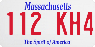 MA license plate 112KH4
