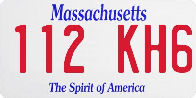 MA license plate 112KH6