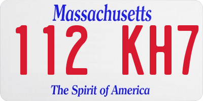 MA license plate 112KH7