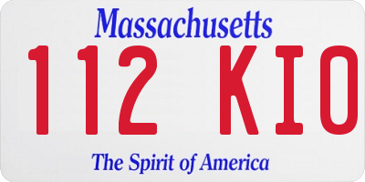 MA license plate 112KI0