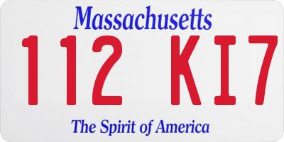 MA license plate 112KI7