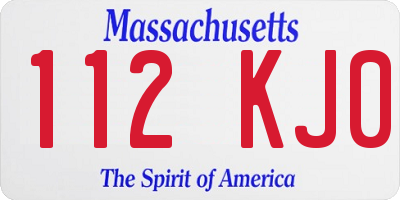 MA license plate 112KJ0