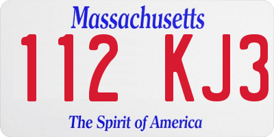 MA license plate 112KJ3
