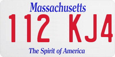 MA license plate 112KJ4