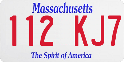 MA license plate 112KJ7
