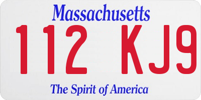 MA license plate 112KJ9