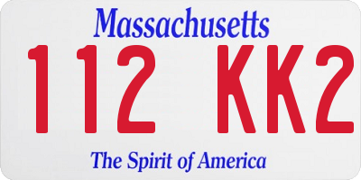 MA license plate 112KK2