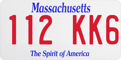 MA license plate 112KK6