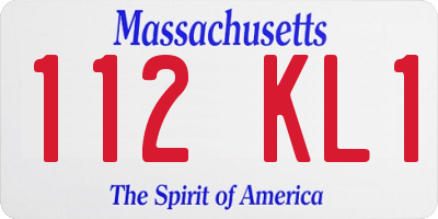 MA license plate 112KL1