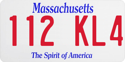 MA license plate 112KL4