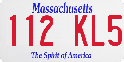 MA license plate 112KL5