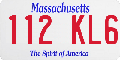 MA license plate 112KL6