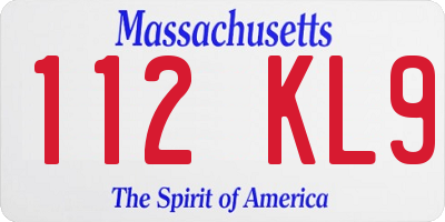 MA license plate 112KL9