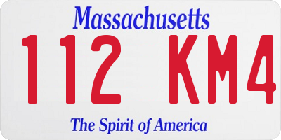 MA license plate 112KM4