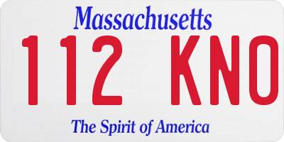 MA license plate 112KN0