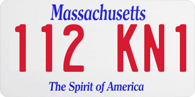 MA license plate 112KN1