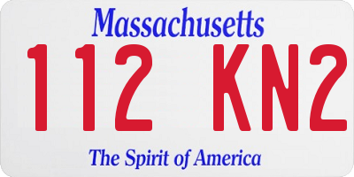 MA license plate 112KN2