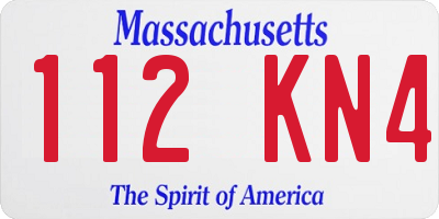 MA license plate 112KN4