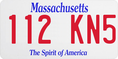 MA license plate 112KN5