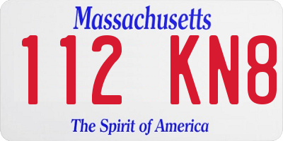 MA license plate 112KN8