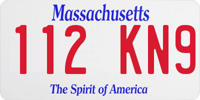 MA license plate 112KN9