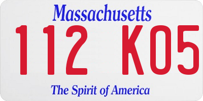 MA license plate 112KO5