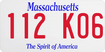 MA license plate 112KO6