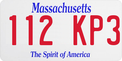 MA license plate 112KP3