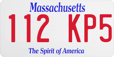 MA license plate 112KP5