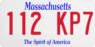 MA license plate 112KP7