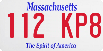 MA license plate 112KP8