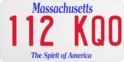 MA license plate 112KQ0