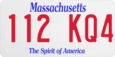 MA license plate 112KQ4