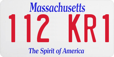 MA license plate 112KR1