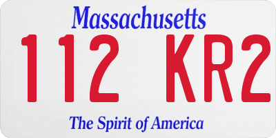 MA license plate 112KR2