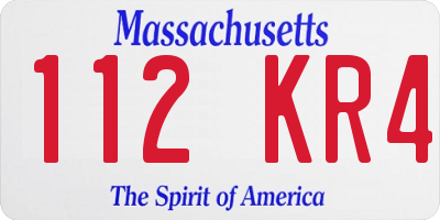 MA license plate 112KR4