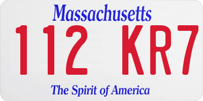 MA license plate 112KR7