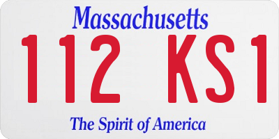 MA license plate 112KS1