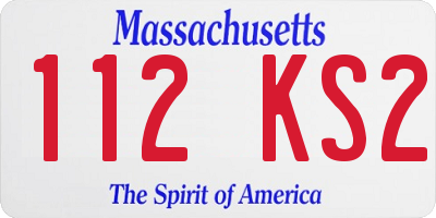 MA license plate 112KS2