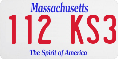 MA license plate 112KS3