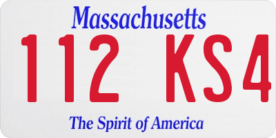 MA license plate 112KS4