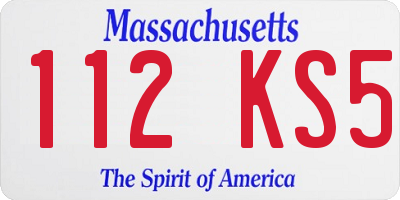 MA license plate 112KS5